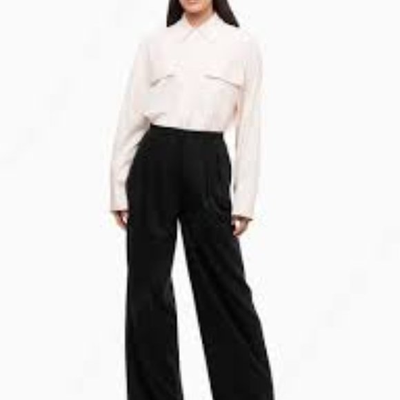 Babaton Black Wide Leg Pants - Picture 1 of 6
